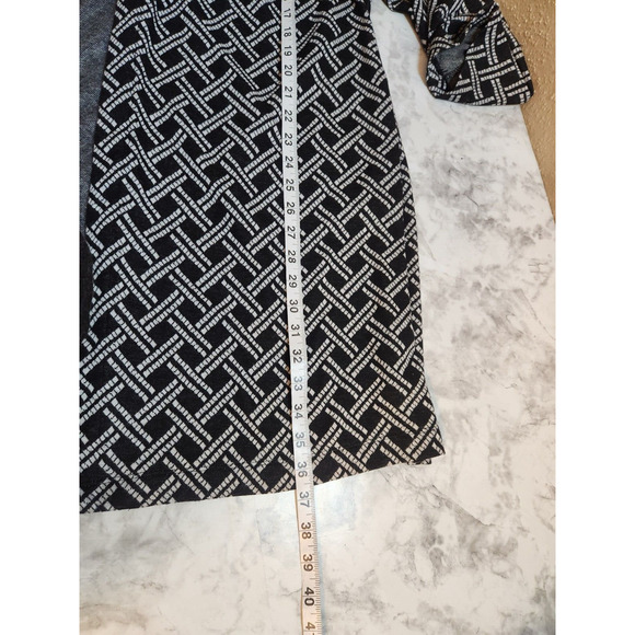 Notations Women's Black & White Pockets Open Front Cardigan Size 2X - Picture 7 of 7